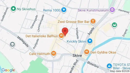 Erhvervslokaler til leje i Skive - kort over placeringen