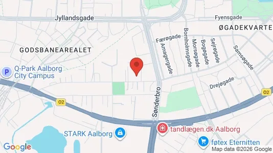 Erhvervslokaler til leje i Aalborg Centrum - kort over placeringen