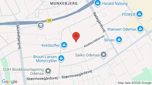 Erhvervslokaler til leje i Odense M - kort over placeringen