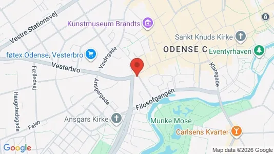 Erhvervslokaler til leje i Odense C - kort over placeringen