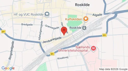 Erhvervslokaler til leje i Roskilde - kort over placeringen