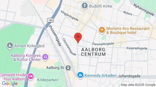 Erhvervslokaler til leje i Aalborg Centrum - kort over placeringen