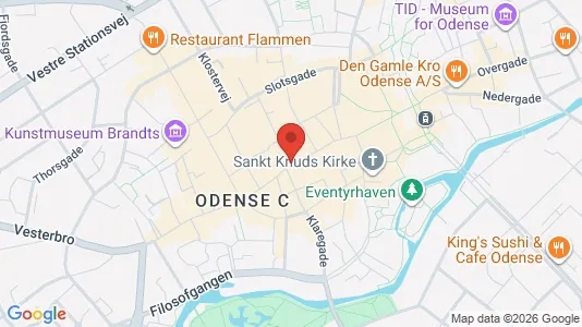Erhvervslokaler til leje i Odense C - kort over placeringen