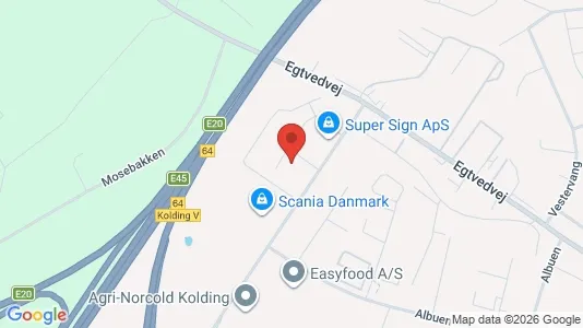 Erhvervslokaler til leje i Kolding - kort over placeringen
