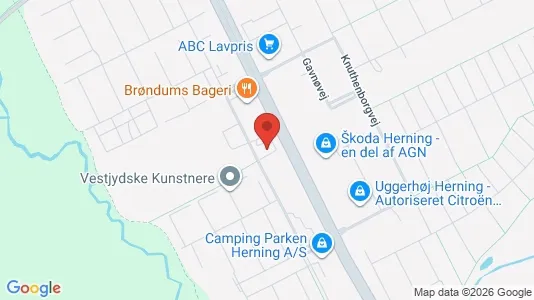 Erhvervslokaler til leje i Herning - kort over placeringen