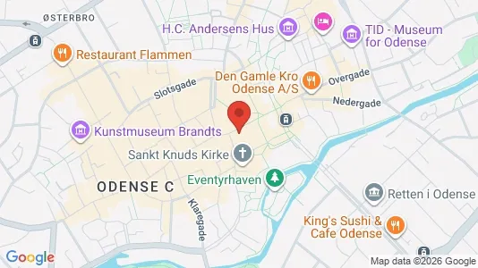 Erhvervslokaler til leje i Odense C - kort over placeringen