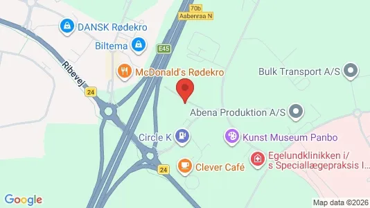 Erhvervslokaler til leje i Aabenraa - kort over placeringen