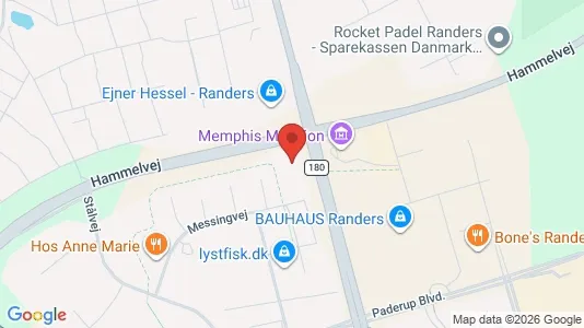 Erhvervslokaler til leje i Randers SV - kort over placeringen