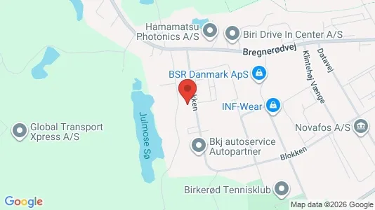 Erhvervslokaler til leje i Birkerød - kort over placeringen