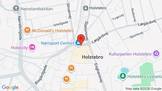 Erhvervslokaler til leje i Holstebro - kort over placeringen