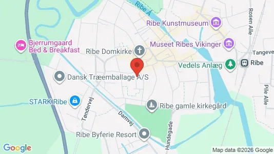 Erhvervslokaler til leje i Ribe - kort over placeringen