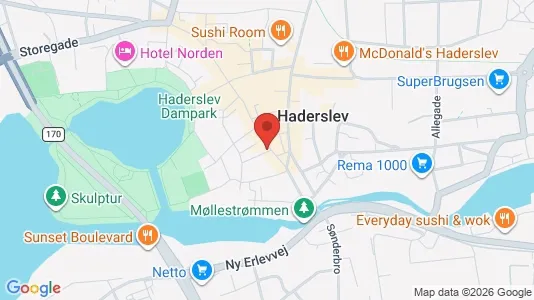 Erhvervslokaler til leje i Haderslev - kort over placeringen