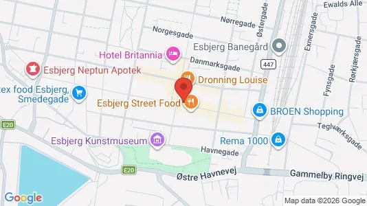 Erhvervslokaler til leje i Esbjerg Centrum - kort over placeringen
