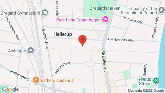 Erhvervslokaler til leje i Hellerup - kort over placeringen