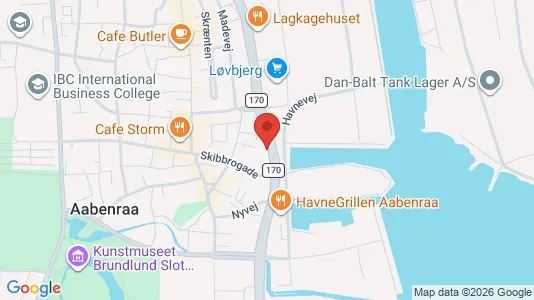 Erhvervslokaler til leje i Aabenraa - kort over placeringen