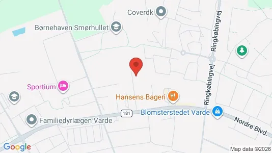 Erhvervslokaler til leje i Varde - kort over placeringen
