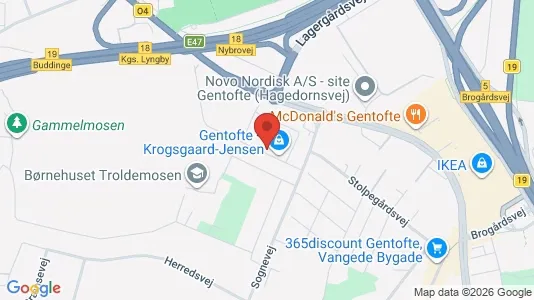 Erhvervslokaler til leje i Gentofte - kort over placeringen