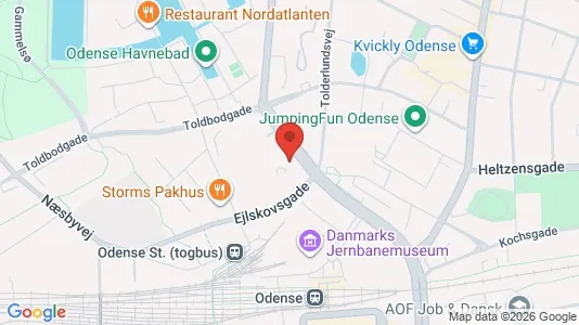 Erhvervslokaler til leje i Odense C - kort over placeringen