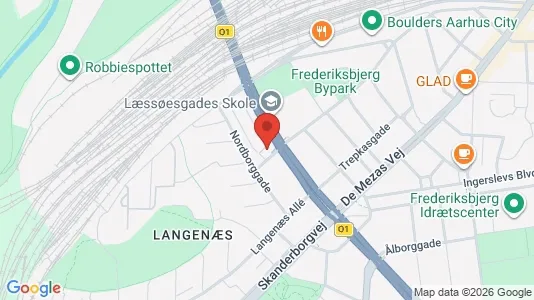 Erhvervslokaler til leje i Århus C - kort over placeringen