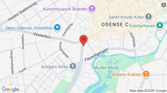 Erhvervslokaler til leje i Odense C - kort over placeringen