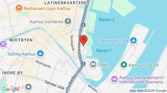Erhvervslokaler til leje i Århus C - kort over placeringen