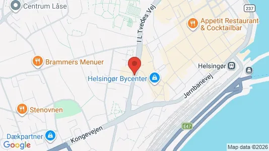 Erhvervslokaler til leje i Helsingør - kort over placeringen
