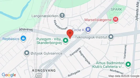 Erhvervslokaler til leje i Århus C - kort over placeringen