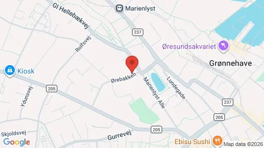Erhvervslokaler til leje i Helsingør - kort over placeringen