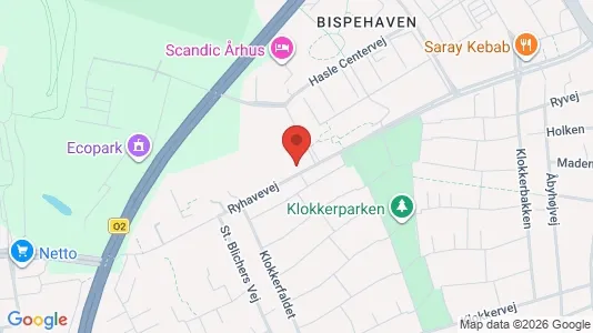 Erhvervslokaler til leje i Århus V - kort over placeringen