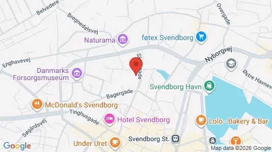 Erhvervslokaler til leje i Svendborg - kort over placeringen