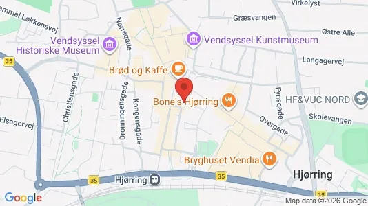 Erhvervslokaler til leje i Hjørring - kort over placeringen