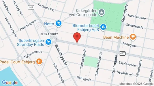 Erhvervslokaler til leje i Esbjerg Centrum - kort over placeringen