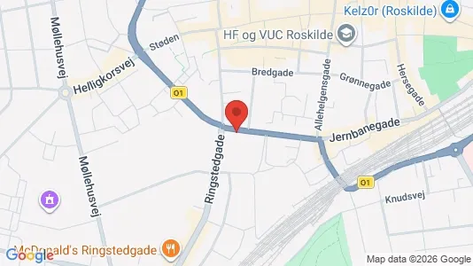 Erhvervslokaler til leje i Roskilde - kort over placeringen