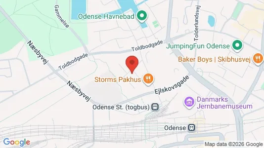 Erhvervslokaler til leje i Odense C - kort over placeringen