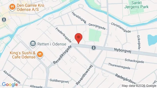 Erhvervslokaler til leje i Odense C - kort over placeringen