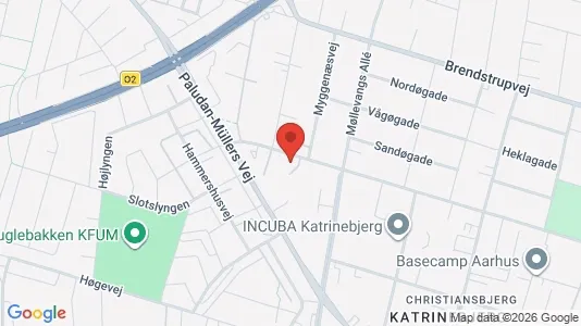 Erhvervslokaler til leje i Århus N - kort over placeringen