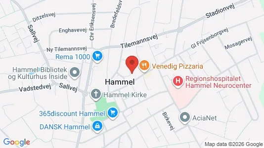 Erhvervslokaler til leje i Hammel - kort over placeringen