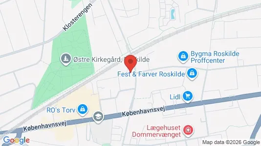 Erhvervslokaler til leje i Roskilde - kort over placeringen