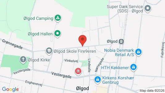 Erhvervslokaler til leje i Ølgod - kort over placeringen