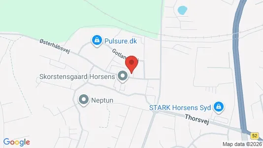 Erhvervslokaler til leje i Horsens - kort over placeringen