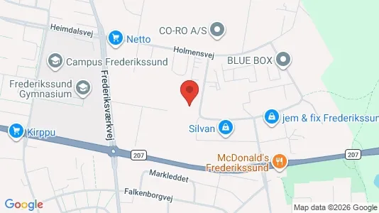 Erhvervslokaler til leje i Frederikssund - kort over placeringen