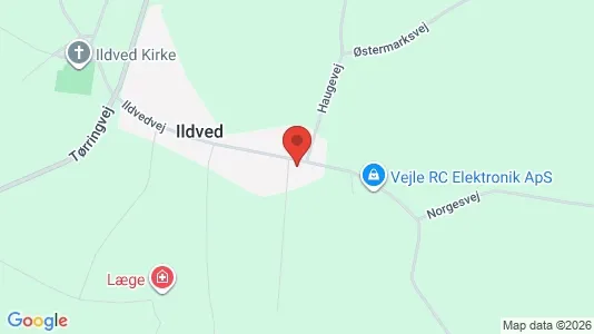Erhvervslokaler til leje i Jelling - kort over placeringen
