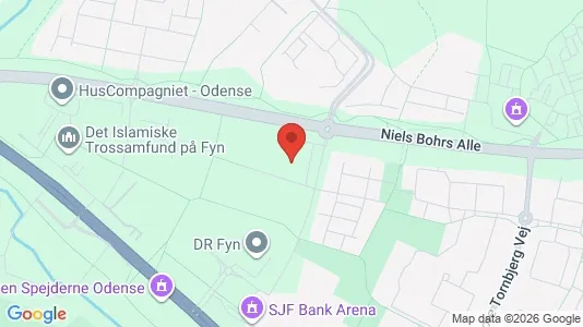 Erhvervslokaler til leje i Odense SØ - kort over placeringen