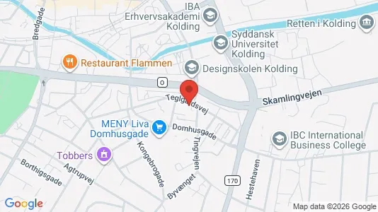 Erhvervslokaler til leje i Kolding - kort over placeringen
