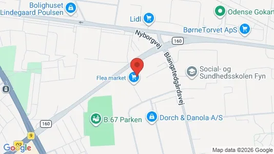 Erhvervslokaler til leje i Odense SØ - kort over placeringen