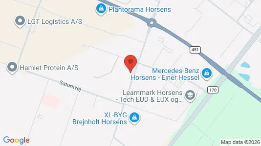 Erhvervslokaler til leje i Horsens - kort over placeringen