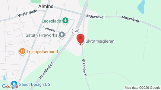Erhvervslokaler til leje i Almind - kort over placeringen