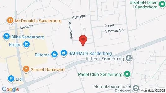 Erhvervslokaler til leje i Sønderborg - kort over placeringen