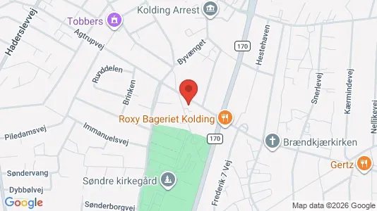 Erhvervslokaler til leje i Kolding - kort over placeringen