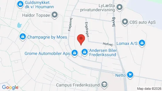 Erhvervslokaler til leje i Frederikssund - kort over placeringen